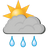 Partiellement nuageux, lourde pluie